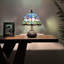 Lampe de table Haydee Tiffany tulipes bleues et mauves en verre teinté avec ampoule DEL Base l 10 po x P 10 po x H 14 po