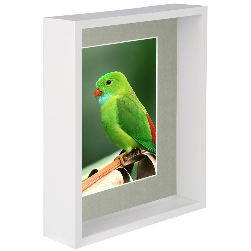 Nicola Spring - 8" x 10" 3D Deep Box Photo Frame - 5" x 7" Mount, White, 5" x 7"