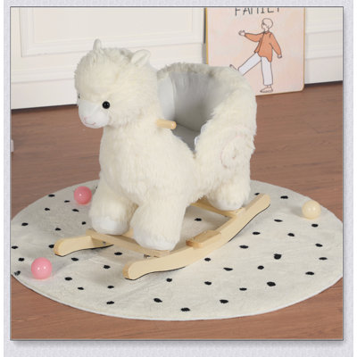 Cheval à bascule pour enfants avec grelots, tissu moelleux doux et ceinture de sécurité pour enfants de 1 à 3 ans, certifié PCC