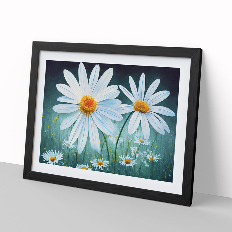 Daisy Flower Vol.2 - Framed Print, Black, 46cm H x 64cm W x 2cm D