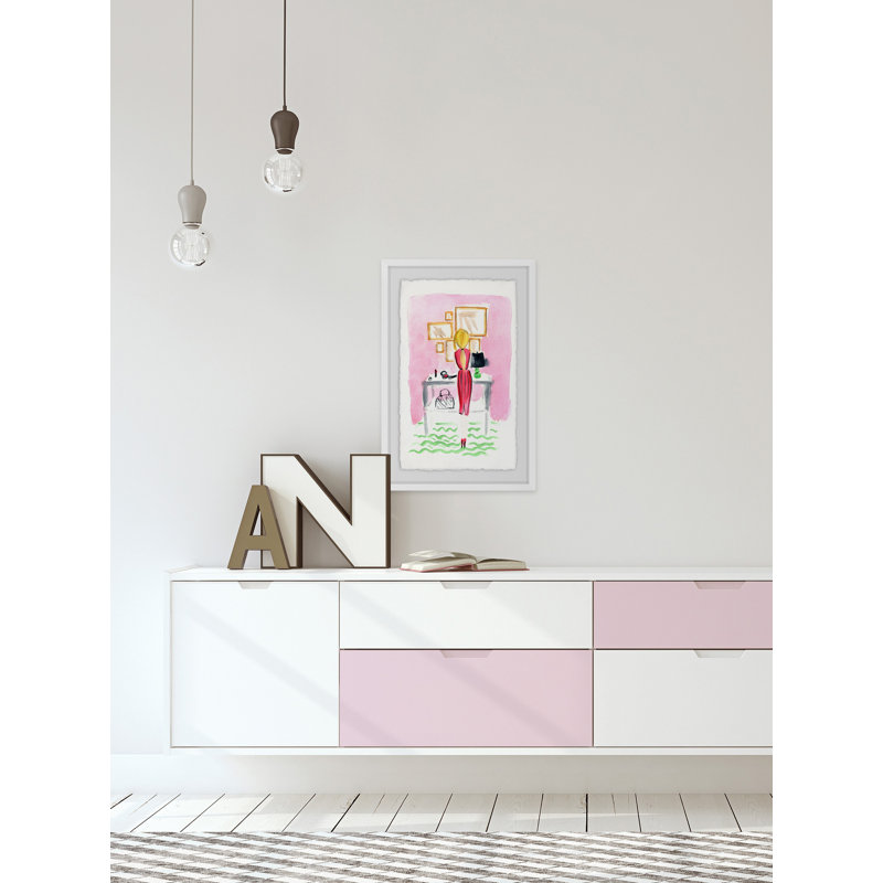 Getting Ready - Single Picture Frame Painting, 46 cm H x 30 cm W x 4 cm D, White Framed