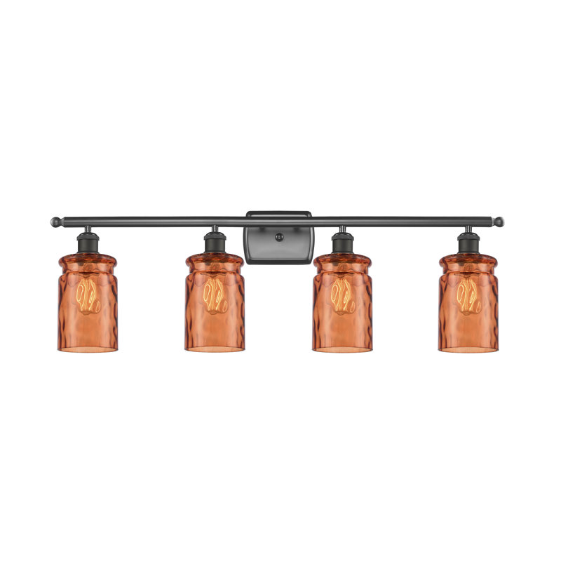 Éclairage de salle de bain à intensité variable 4 lumières Binkley, Ampoule incandescente rétro de 60 watts, Verre limpide
