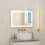 Miroir de maquillage rectangulaire lumineux, miroir de coiffeuse à DEL pour table avec grossissement 10X, éclairage 3 couleurs