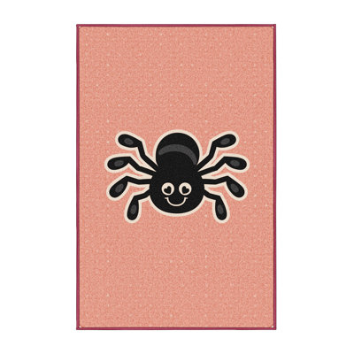 Machine Washable Norridge Halloween Modern & Contemporary Abstract Rug in Pink – Rose Binding