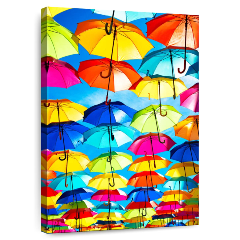 Kerner Colourful Umbrellas - Blue Sky, 12" H x 8" W