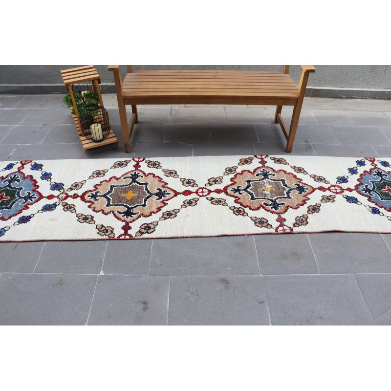 Tapis turc rétro bleu Anatolian: idéal pour les escaliers et les couloirs - style Herki