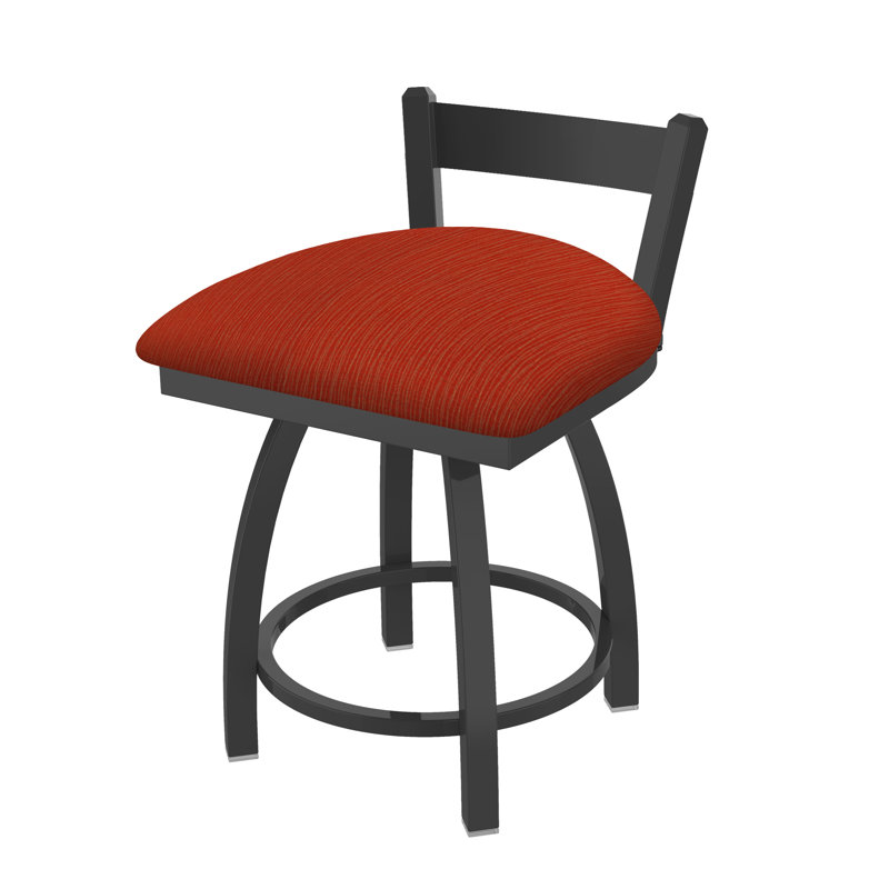 Tabouret de coiffeuse en métal Catalina, Étain, Tissu graphique coquelicot