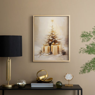 Art des Fêtes de Noël - Série 2 - CECXLV III, reproduction d'art encadrée - bois massif