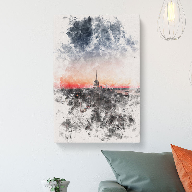 The Empire Stae In New York - Wrapped Canvas Print, 76cm H x 50cm W x 3cm D