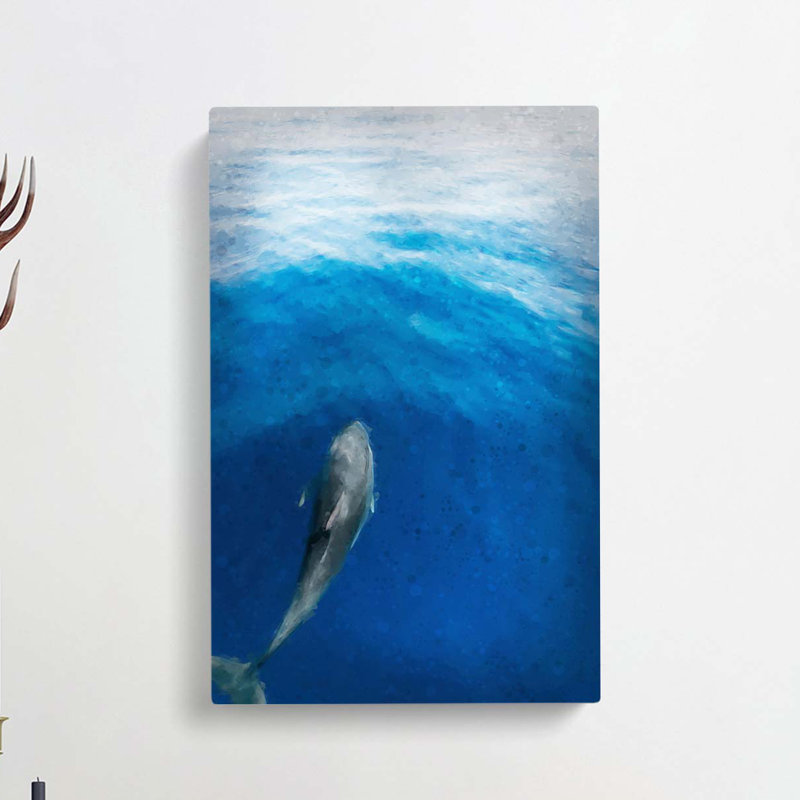 Singular Dolphin - Wrapped Canvas, 60cm H x 40cm W x 3cm D