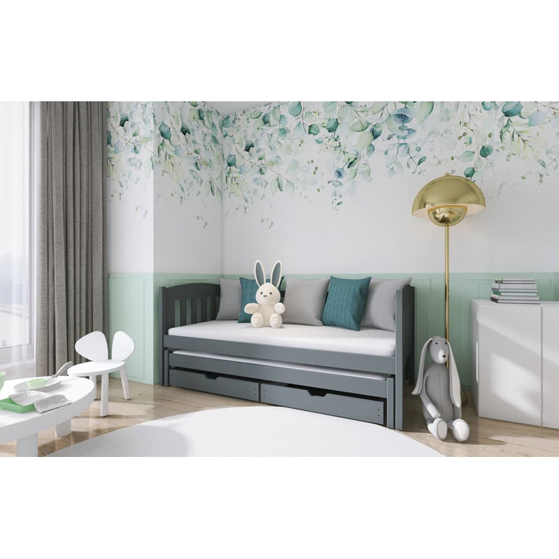 Wyeth 90 X 190cm Daybed with Storage Included with Trundle Included, Graphite