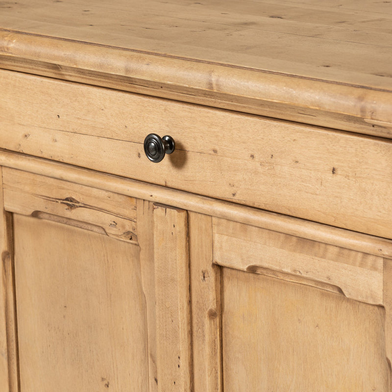 Marjorie 4 Door Sideboard-Distressed Black, Bleached Birch