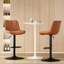 Ensemble de 2 tabourets de bar, tabourets de bar réglables pivotants, tabourets de hauteur de bar avec dossier, chaises de bar à hauteur de comptoir en cuir PU-364692746
