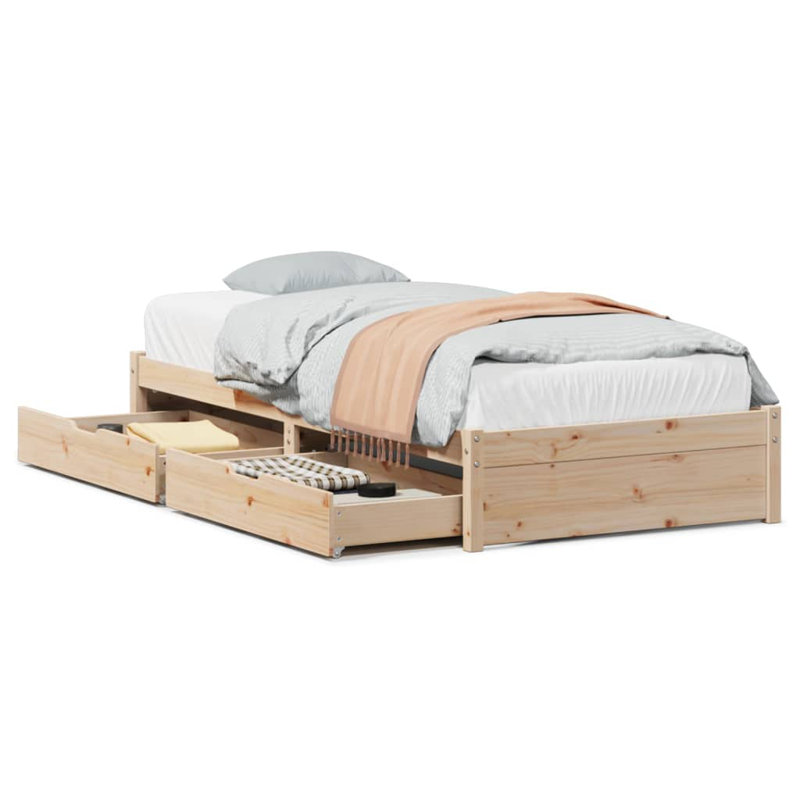 Solid Wood Storage Bed, Small Single (2'6)