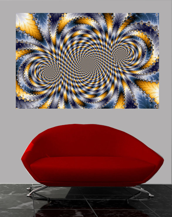 Décalcomanie murale Backlund Swirl Fractal II, H 32 po x l 48 po