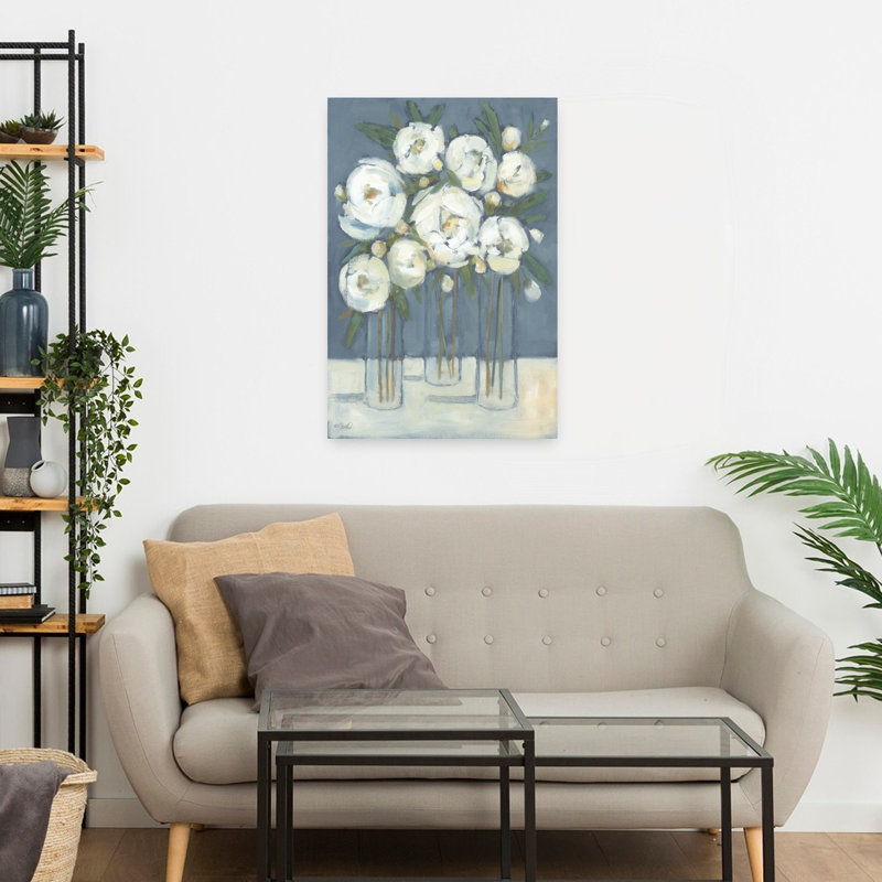 Art contemporain pivoines abstraites, H 24 po x l 16 po