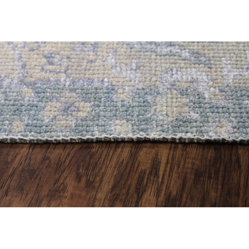 Tapis oriental en laine noué à la main blanc fumée Oriental, Rectangle 2 pi x 3 pi