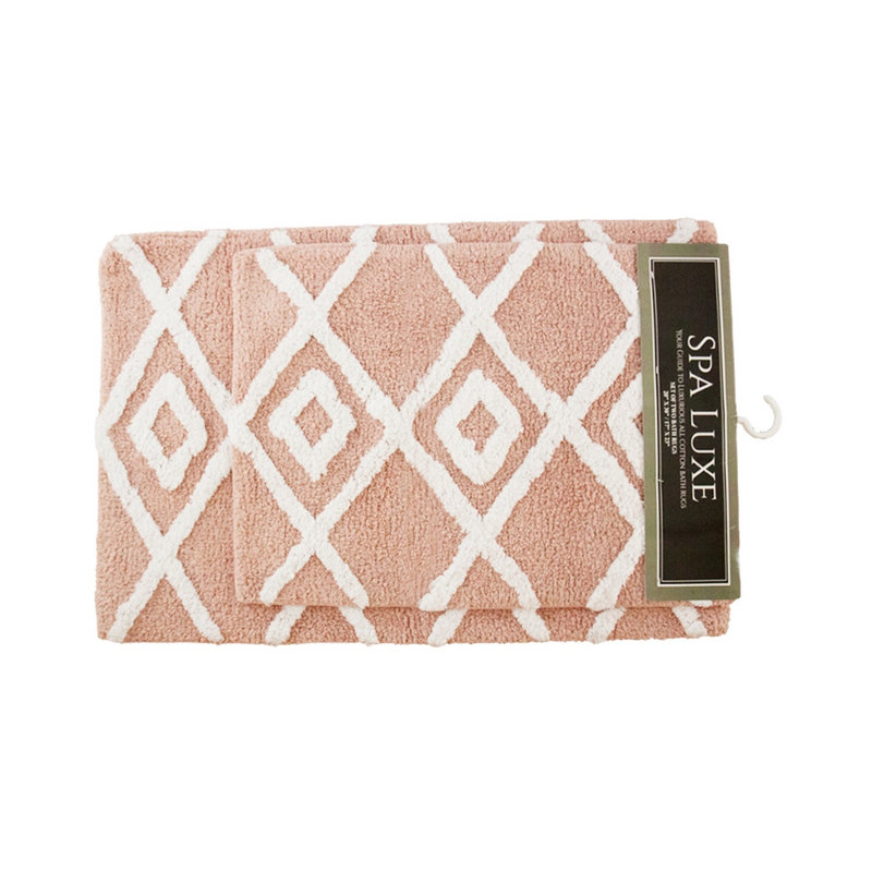 Tapis pour salle de bain Jalien, Fumée rose