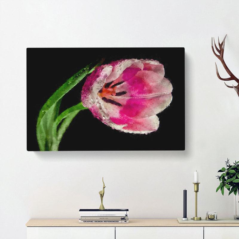 Pink Tulip - Wrapped Canvas, 50cm H x 76cm W x 3cm D