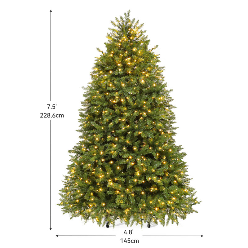 Arbre de Noël artificiel 7,5 pi avec 11 modes d'éclairage pré-installés, 7.1'
