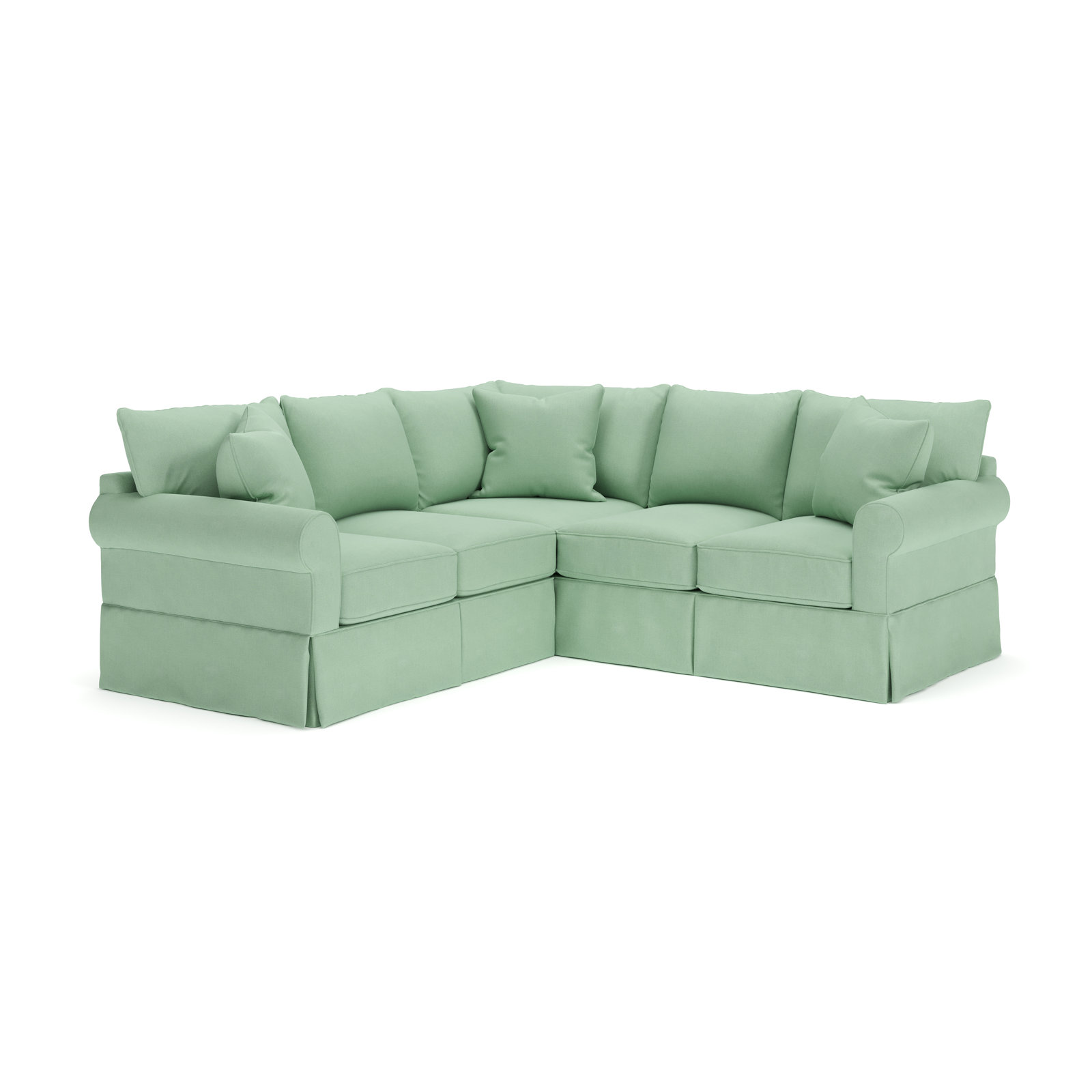 Amari Slipcovered L-Sectional, Bayou Spray Canvas, Right Hand Facing
