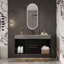 Meuble-lavabo mural 39 po avec lavabo, plateau en pierre frittée et armoire en bois massif 39 po