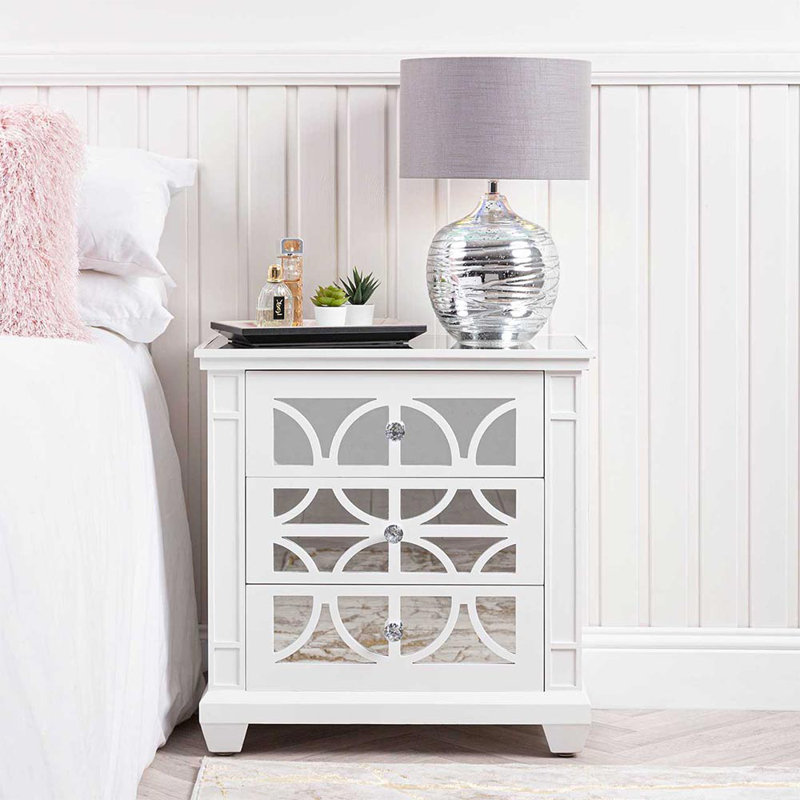 3 Drawer bedside table for Bedroom Living room Furniture, 66cm Chest of Drawers Storage Cabinet