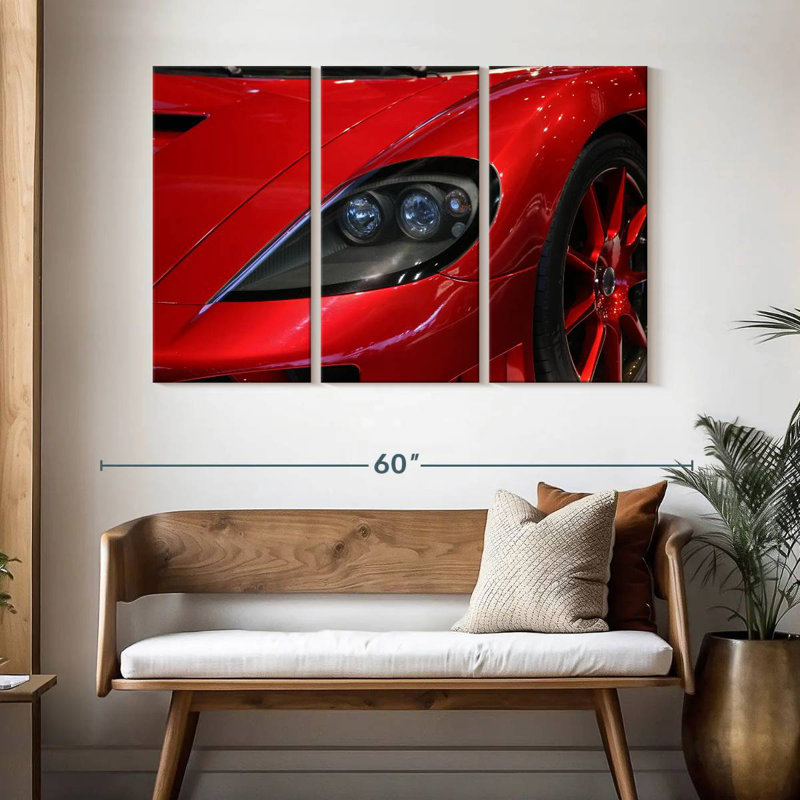 Mehar Close Up Red Sports Car, 32" H x 50" W