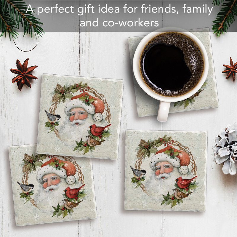 Paquet de 4 sous-verres Winter Stone Santa