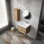 Meuble-lavabo mural de 24 po avec lavabo et armoire latérale, portes à fermeture en douceur, espace de rangement durable et spacieux