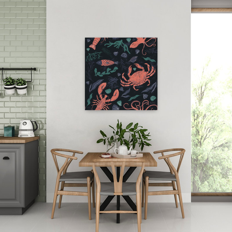 Art de paysage côtier abstrait, H 32 po x l 32 po