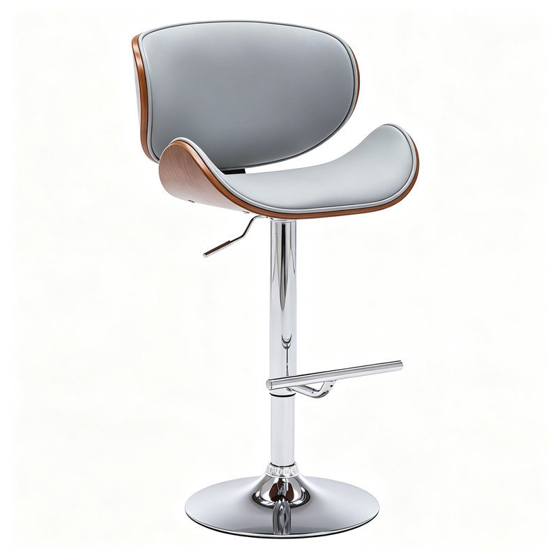 Faux Leather Swivel Side Chair, Gris