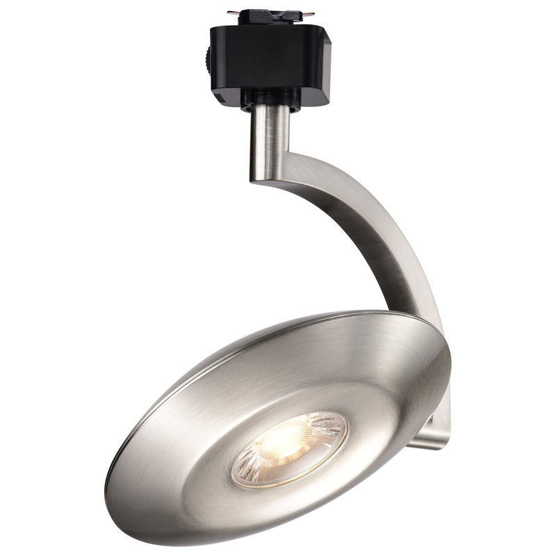 Orb LED Track Head 12 Watt 3000K/4000K/5000K CCT Selectable 36 Degree Beam Angle J-Style White 120 Volt, Brushed Nickel