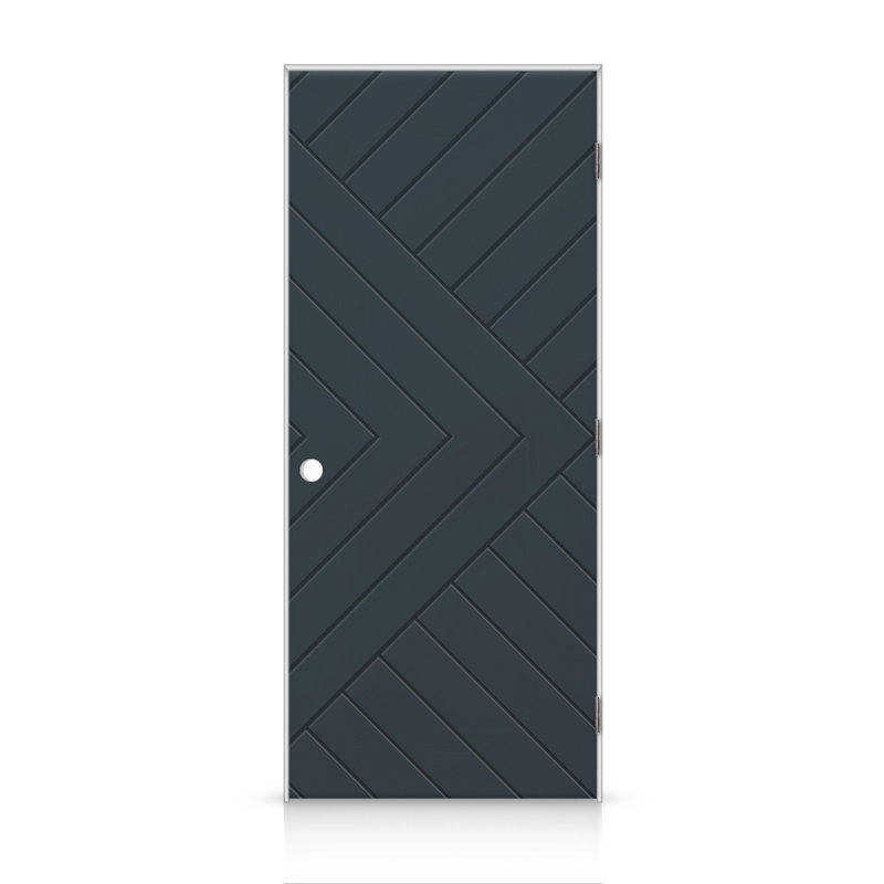 Painted Smooth Composite Single Prehung Interior Door, 36" x 80", Left, Charcoal Gray