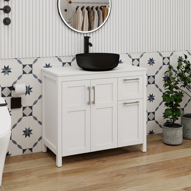 Ensemble de meuble-lavabo simple 36 po avec lavabo 36 po, Blanc