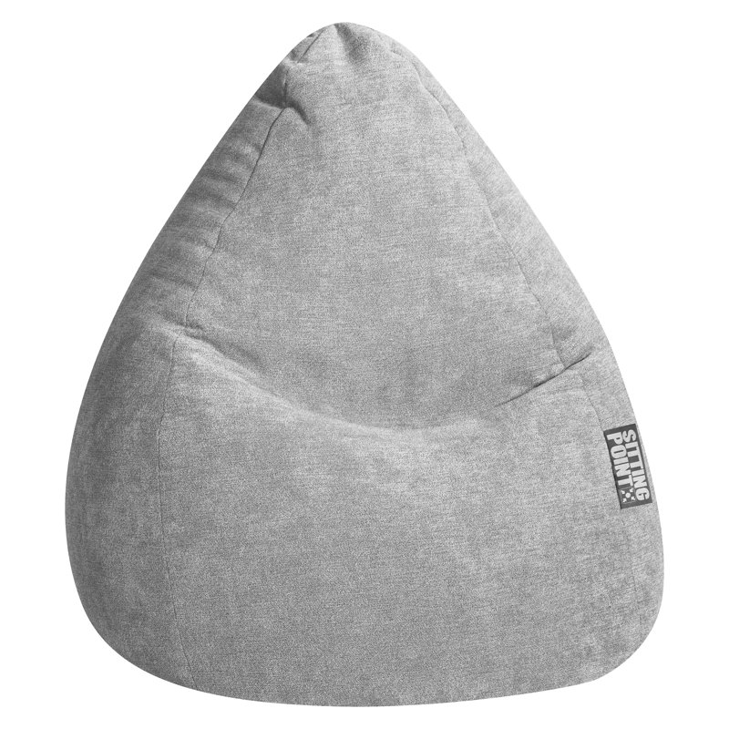 Alfa Standard Bean Bag Chair, Gray Microfiber/Microsuede