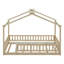Structure de lit simple en bois avec clôture, lit pour enfants, adolescents, naturel-54592552-54592566