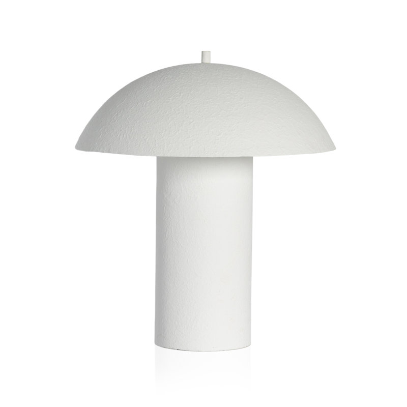 Lampe de table Edmundo, Plâtre blanc mat