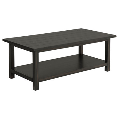Castleton Distressed Wood Coffee Table With Shelf by Ophelia & Co.