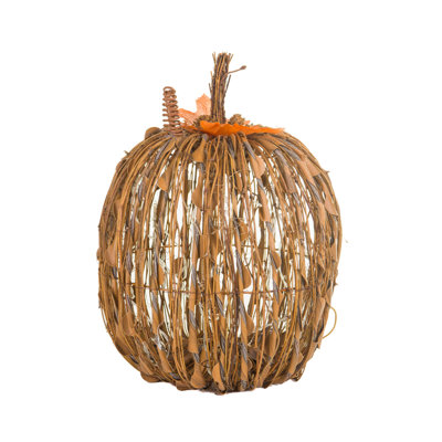 Sitting Brown LED Stick Pumpkin