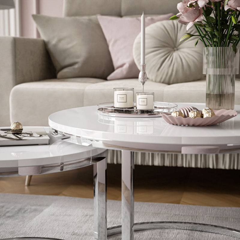 CIRI 2 Piece Coffee Table, White