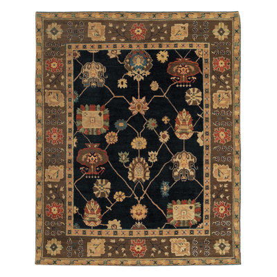 Dorset Wool Oriental Area Rug in Black/Brown