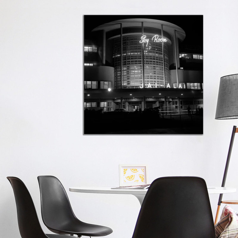 1930S Night Shot Of Jai Alai Nightclub Club The Sky Room Art Deco Building Manila Philippine Islands Philippines - Wrapped Canvas Print