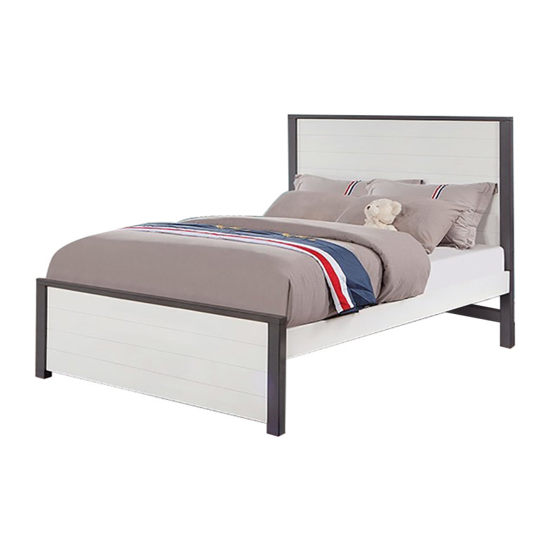 Full Bed, White/Gray, Full