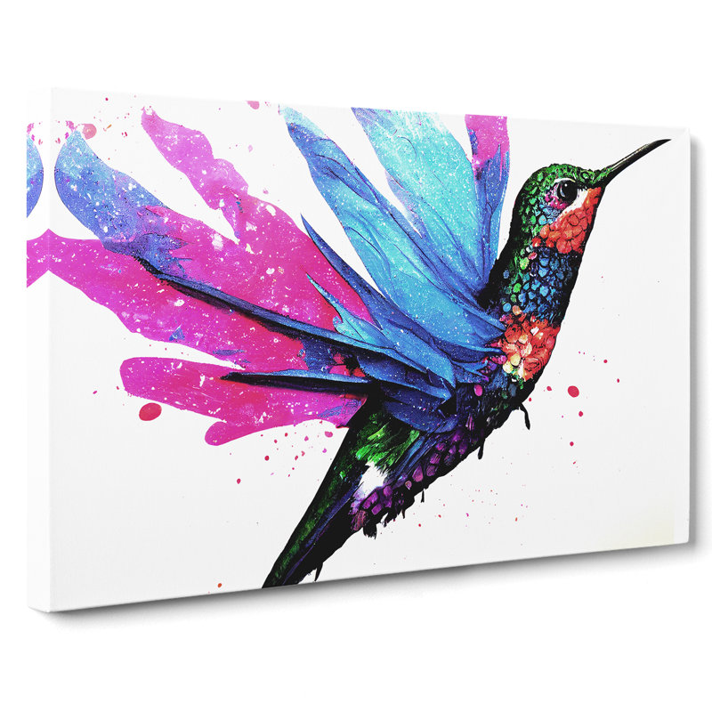 Hummingbird Splash Vol.1 Abstract - Wrapped Canvas, 35cm H x 50cm W x 3cm D