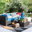 Ensemble de conversation modulaire en rotin avec coussins 5 pièces Huang-822203566-937502094