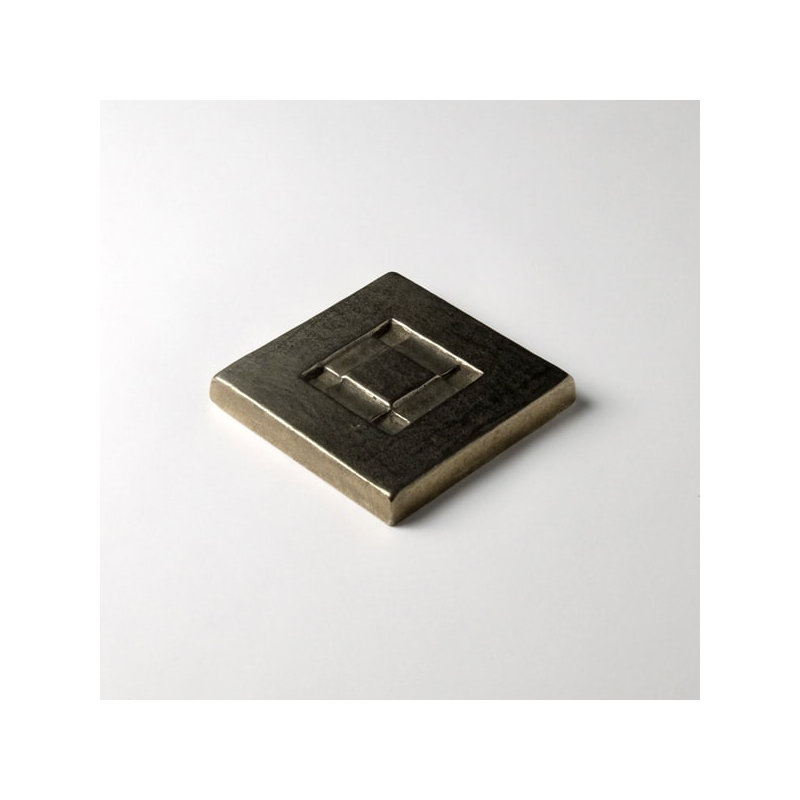 2" x 2" Metal Center Decorative Tile Insert, White Bronze
