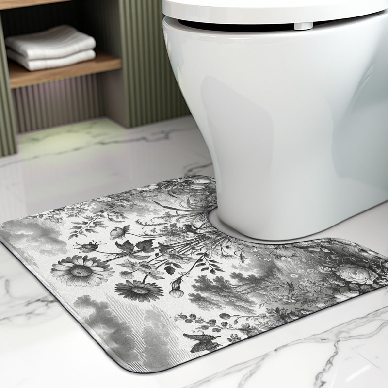 Tapis de salle de bain gris en U 20 po