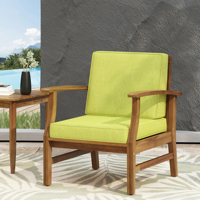 Club Chair In , Built With Wood And Slat Panels Patio Chair, Created From Resilient Design, Green