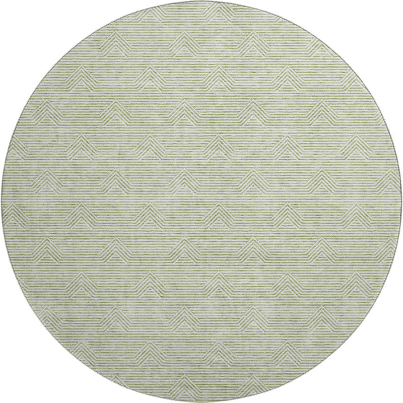 Premium Machine Washable Prisco Aloe Rug, Round 8'